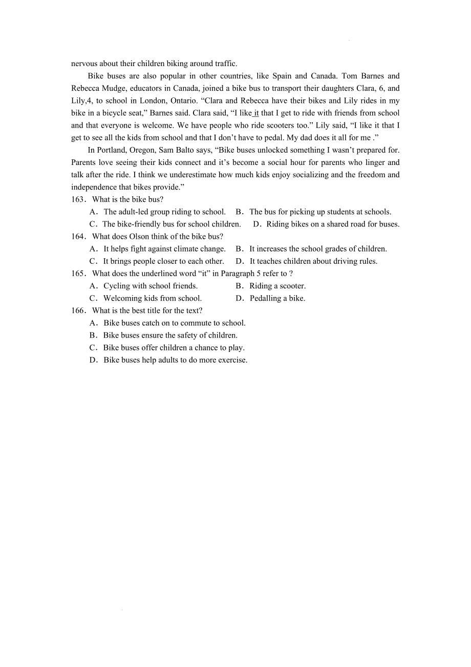 高三上学期英语阅读理解专项练习小卷9_第5页
