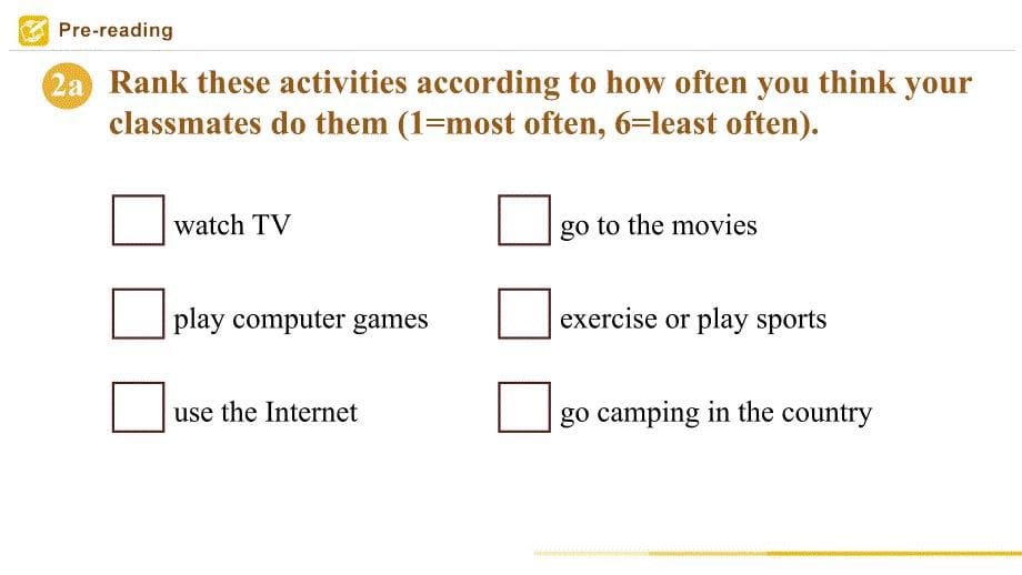 Unit2+How+often+do+you+exercise？Section+B+(2a-2e) 人教版英语八年级上册_第5页