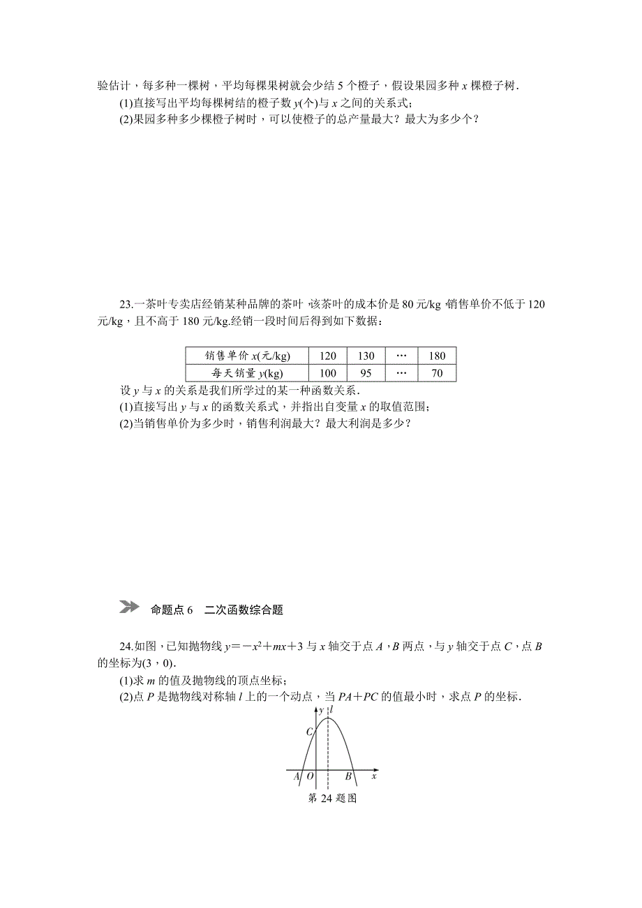 备战中考数学 二次函数专题_第4页