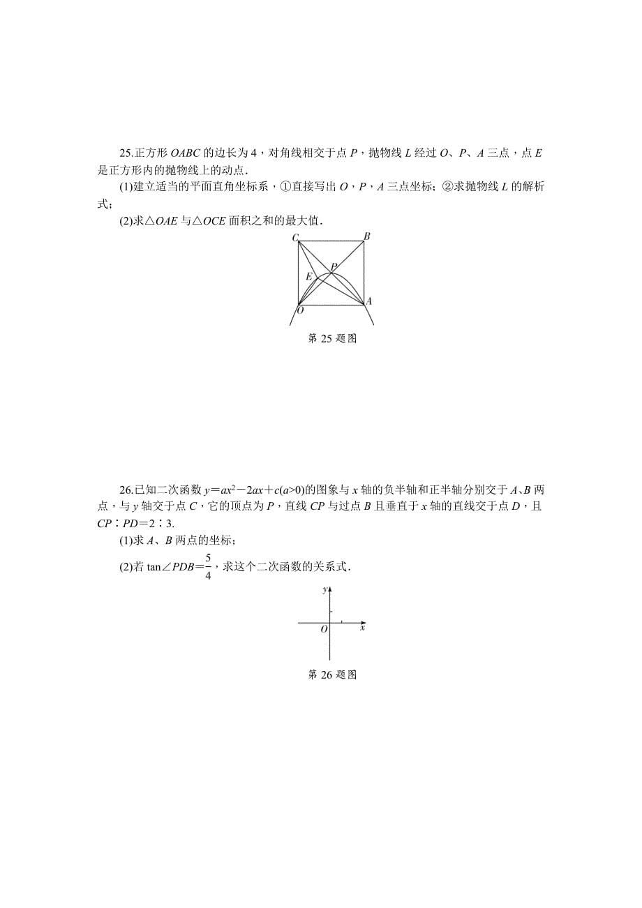 备战中考数学 二次函数专题_第5页