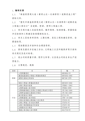 南温泉景观大道道路改造工程施工方案