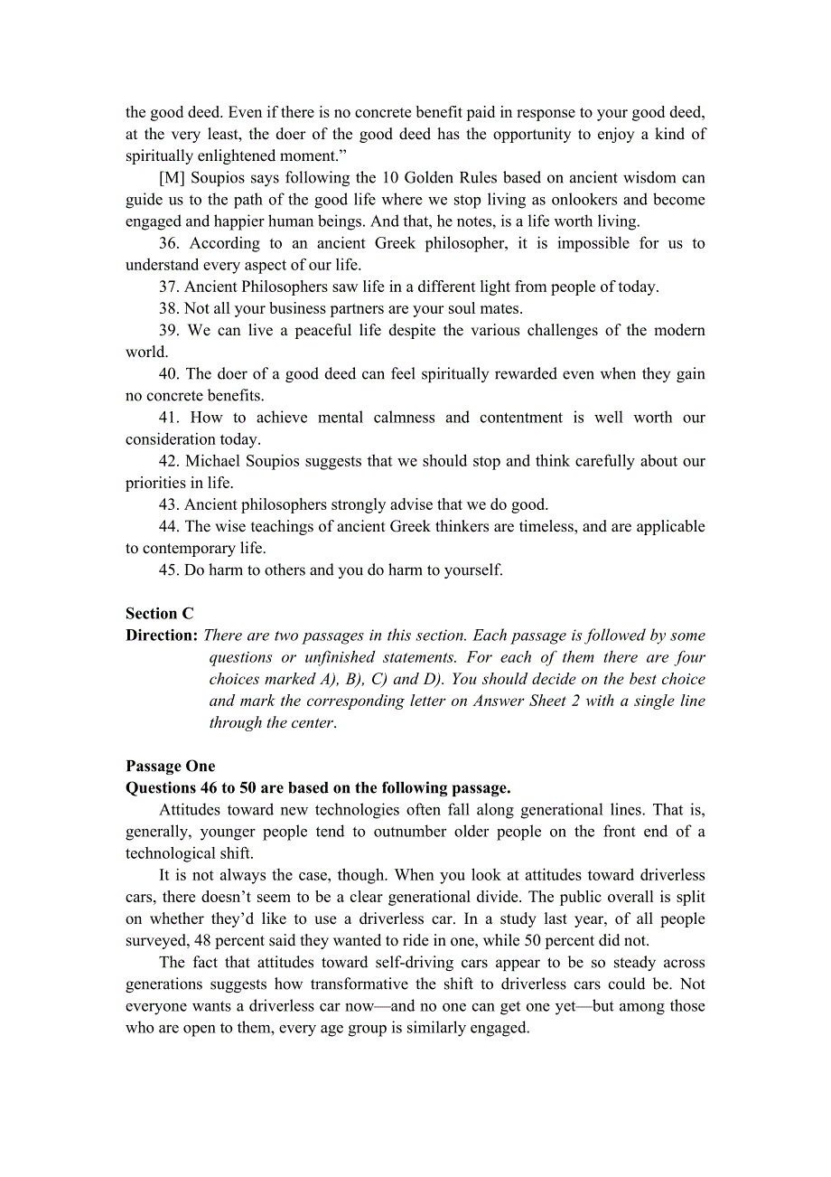 卷三 2016年6月英语四级真题及答案_第4页