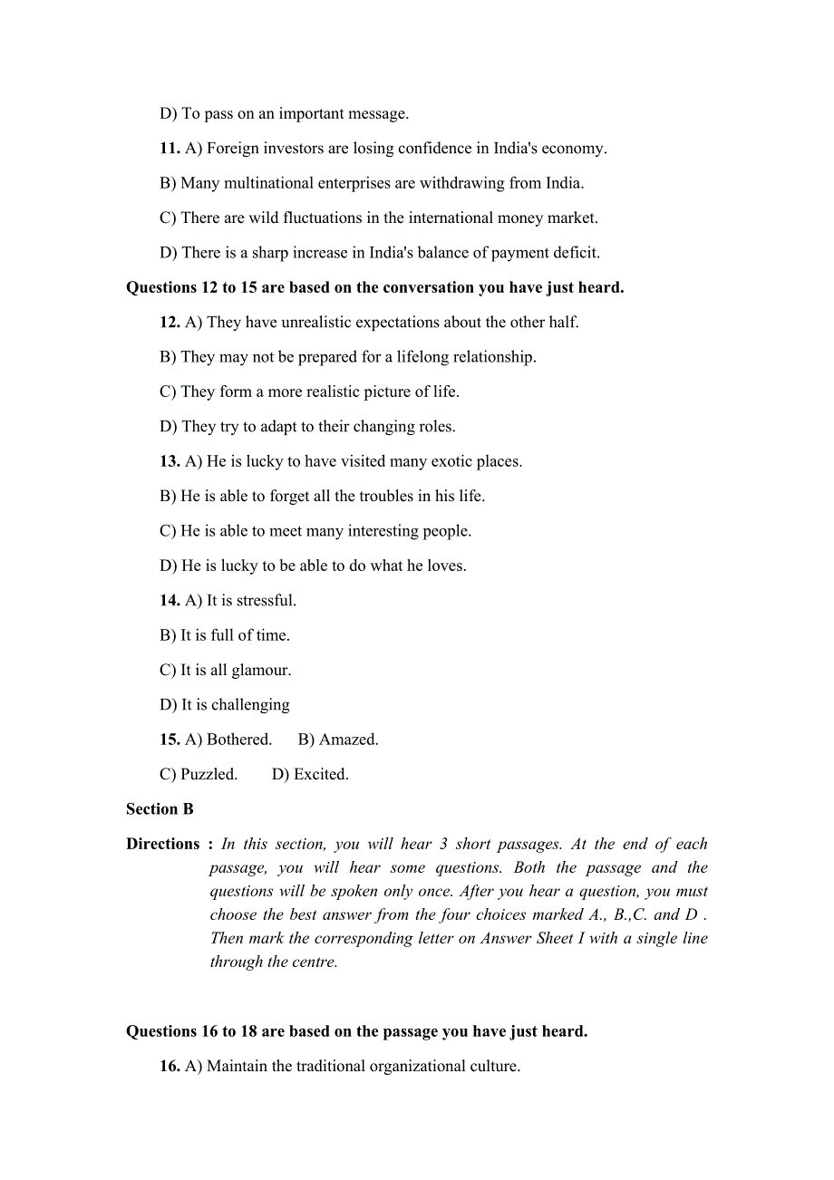 卷一 2015年12月英语六级真题及答案_第3页