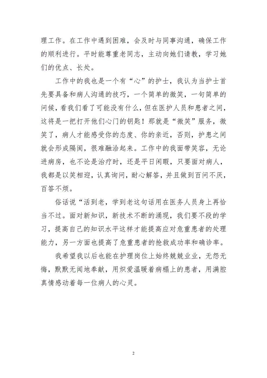 2023年护士个人易记工作报告字_第2页