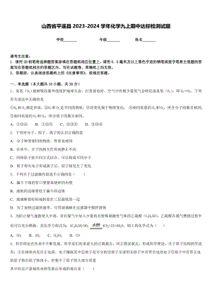 山西省平遥县2023-2024学年化学九上期中达标检测试题含答案