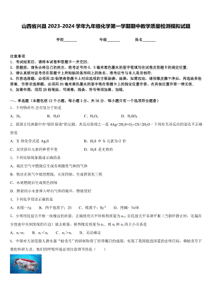 山西省兴县2023-2024学年九年级化学第一学期期中教学质量检测模拟试题含答案