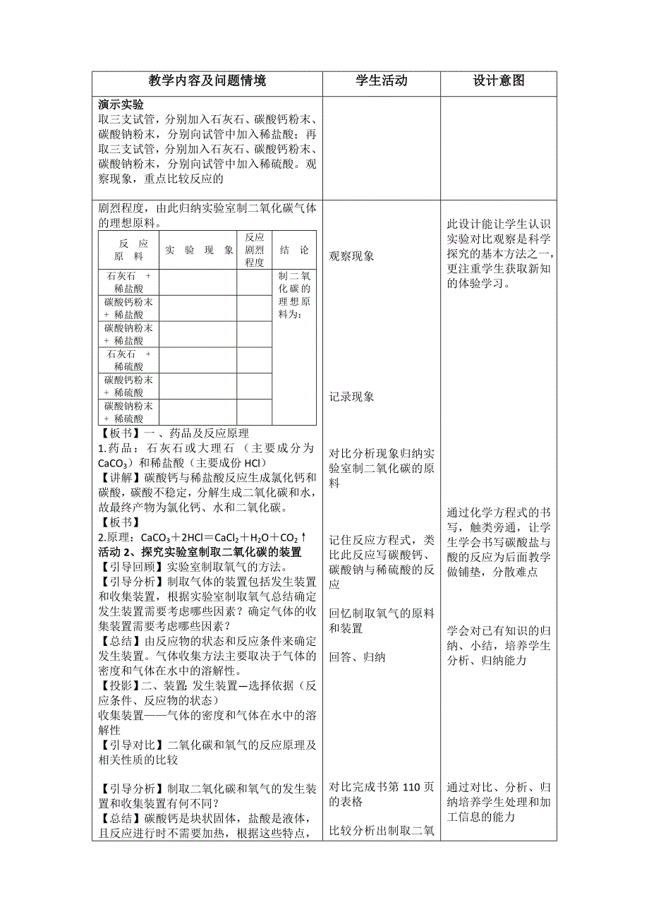 《课题2 二氧化碳制取的研究》教学设计1-八年级全册五四制化学人教版_第2页