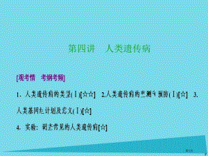 高考生物复习第五单元遗传的传递规律第四讲人类遗传病全国公开课一等奖百校联赛示范课赛课特等奖PPT课件