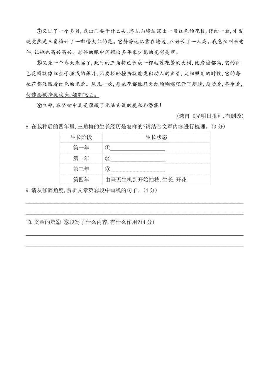 八年级语文下册课后练习题17壶口瀑布（课课练）_第4页