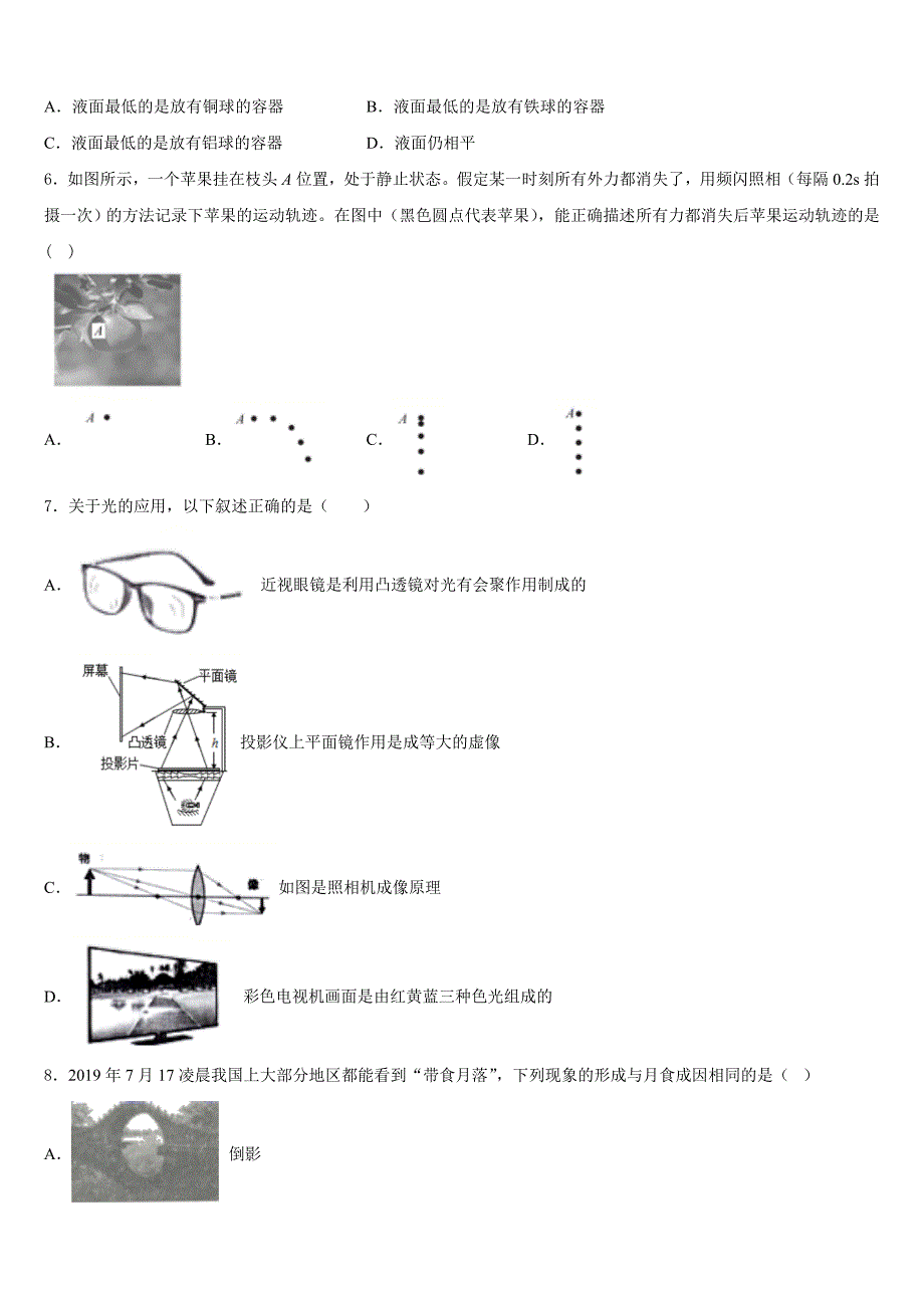 2023-2024学年江苏省苏州市苏州工业园区八年级物理第一学期期末学业质量监测试题含答案_第2页