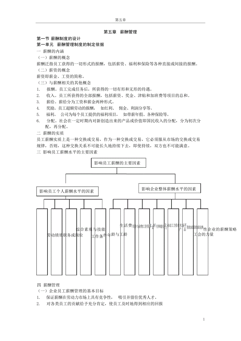 三级助理人力资源管理师复习之五薪酬管理薪酬管理_第1页