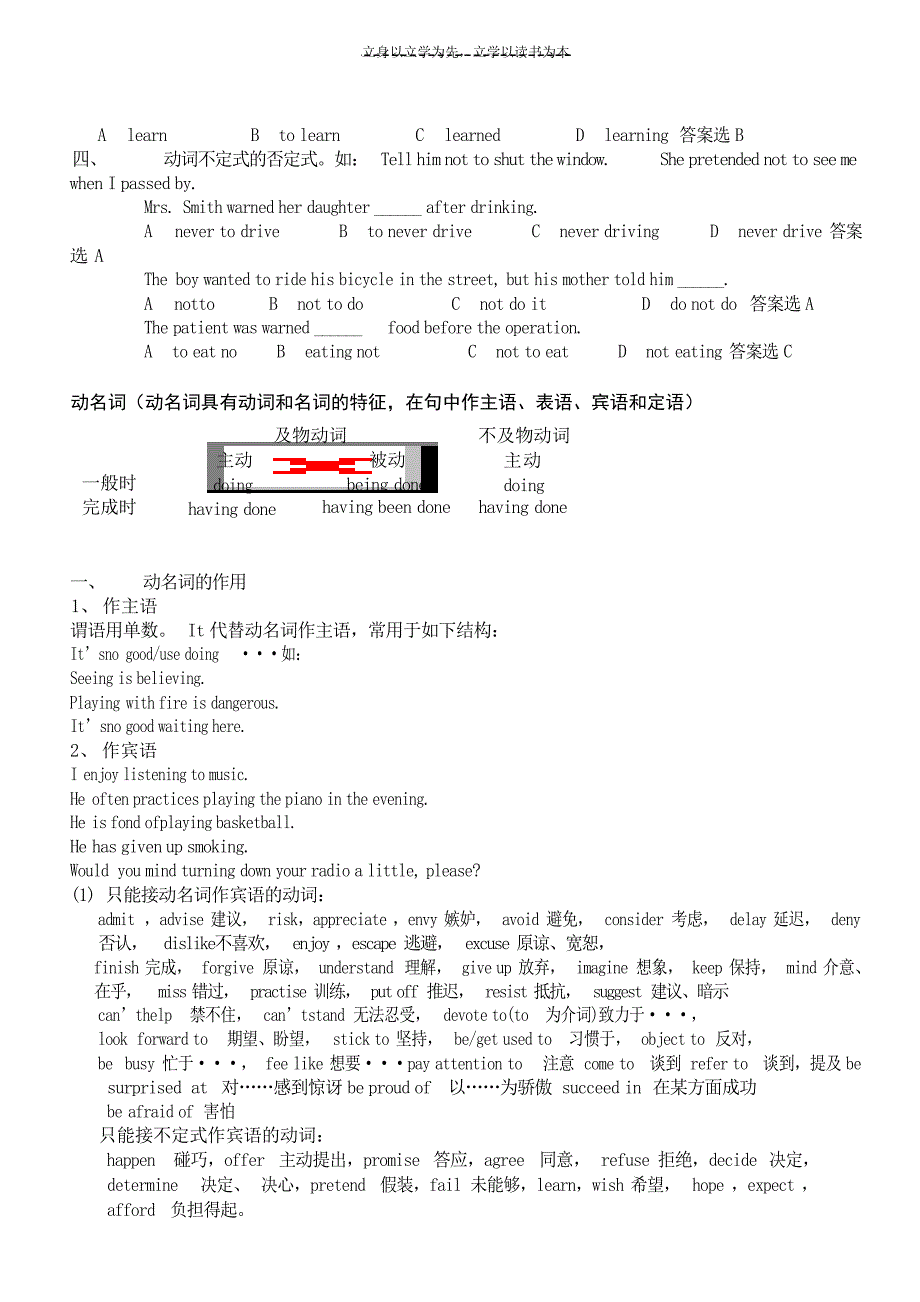 高三英语语法复习讲座非谓语动词语法_第4页