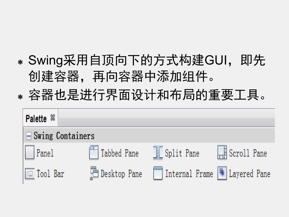 可视化Java GUI程序设计教程PPT第5章Swing容器的使用_第2页