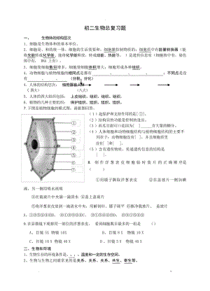 初二生物总复习题初中教育