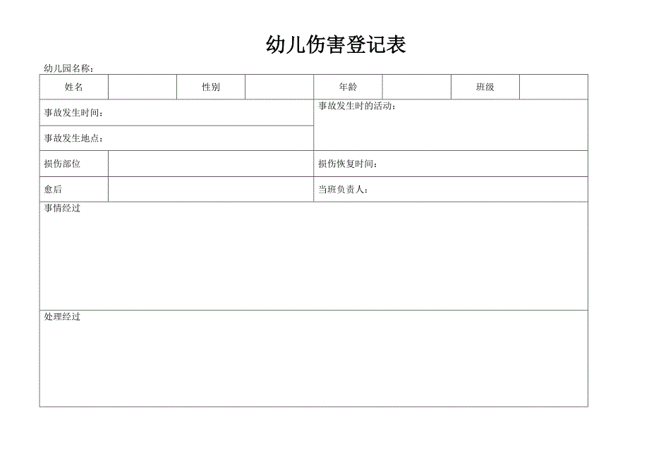 幼儿伤害登记表_第1页