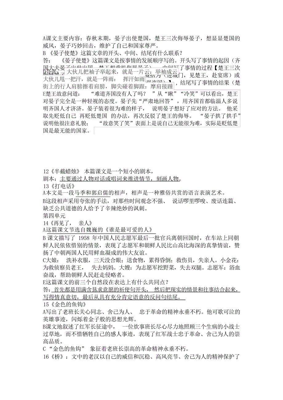人民教育五年级下册语文复习提纲附人物形象的特点初中教育_第4页