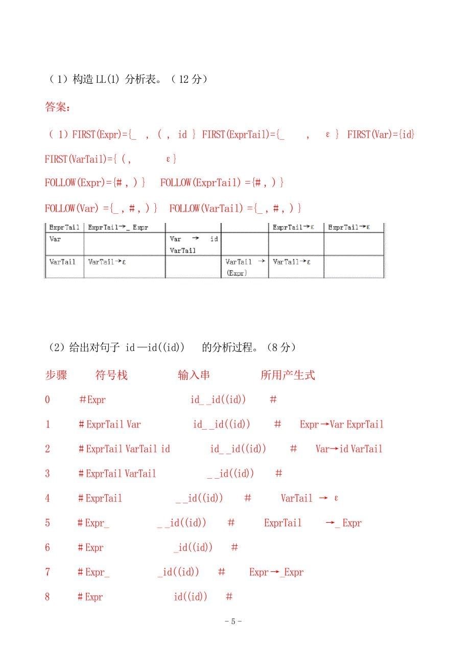 编译原理复习题答案试题_第5页