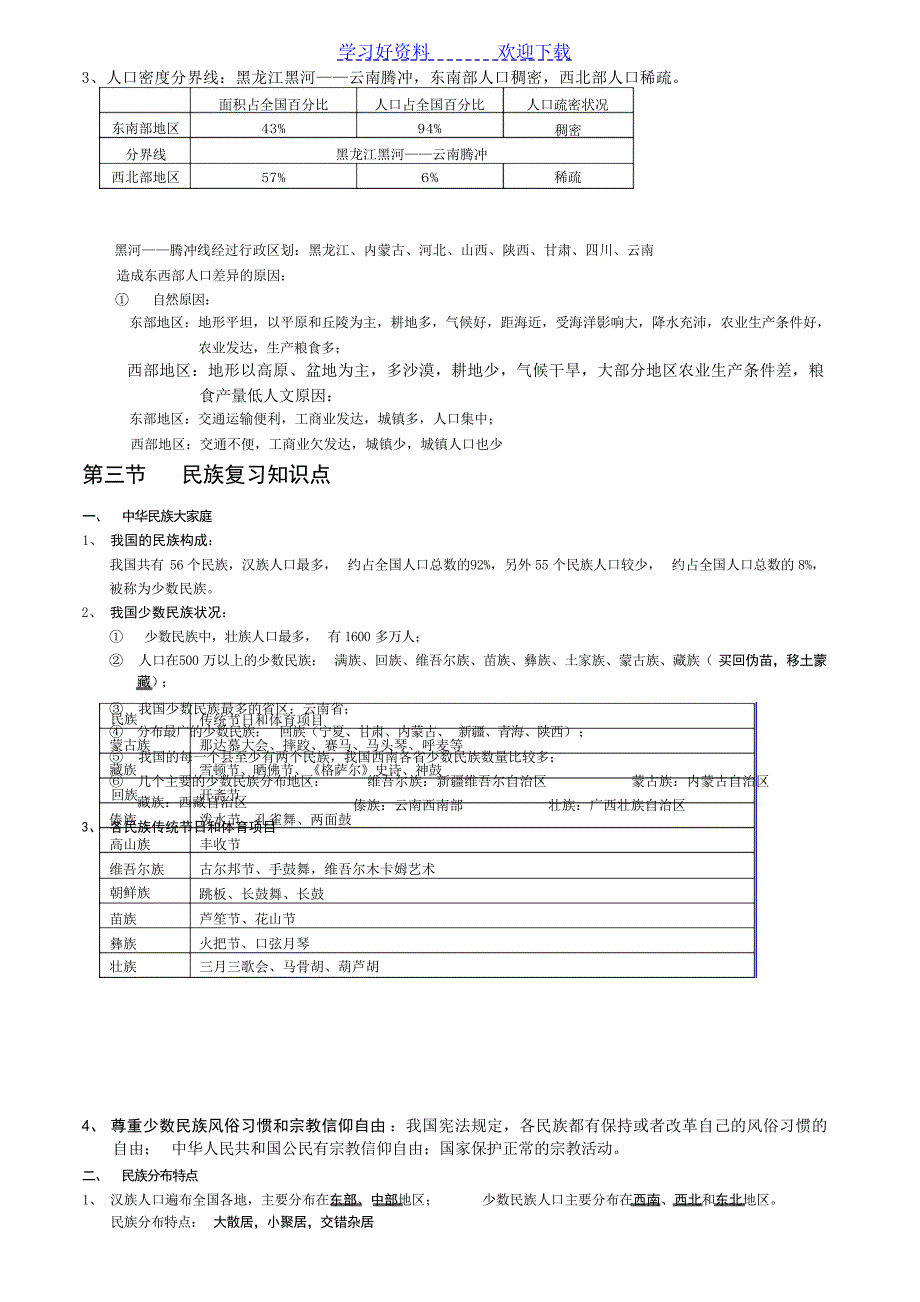 八年级上册地理期中考试知识复习要点初中教育_第4页