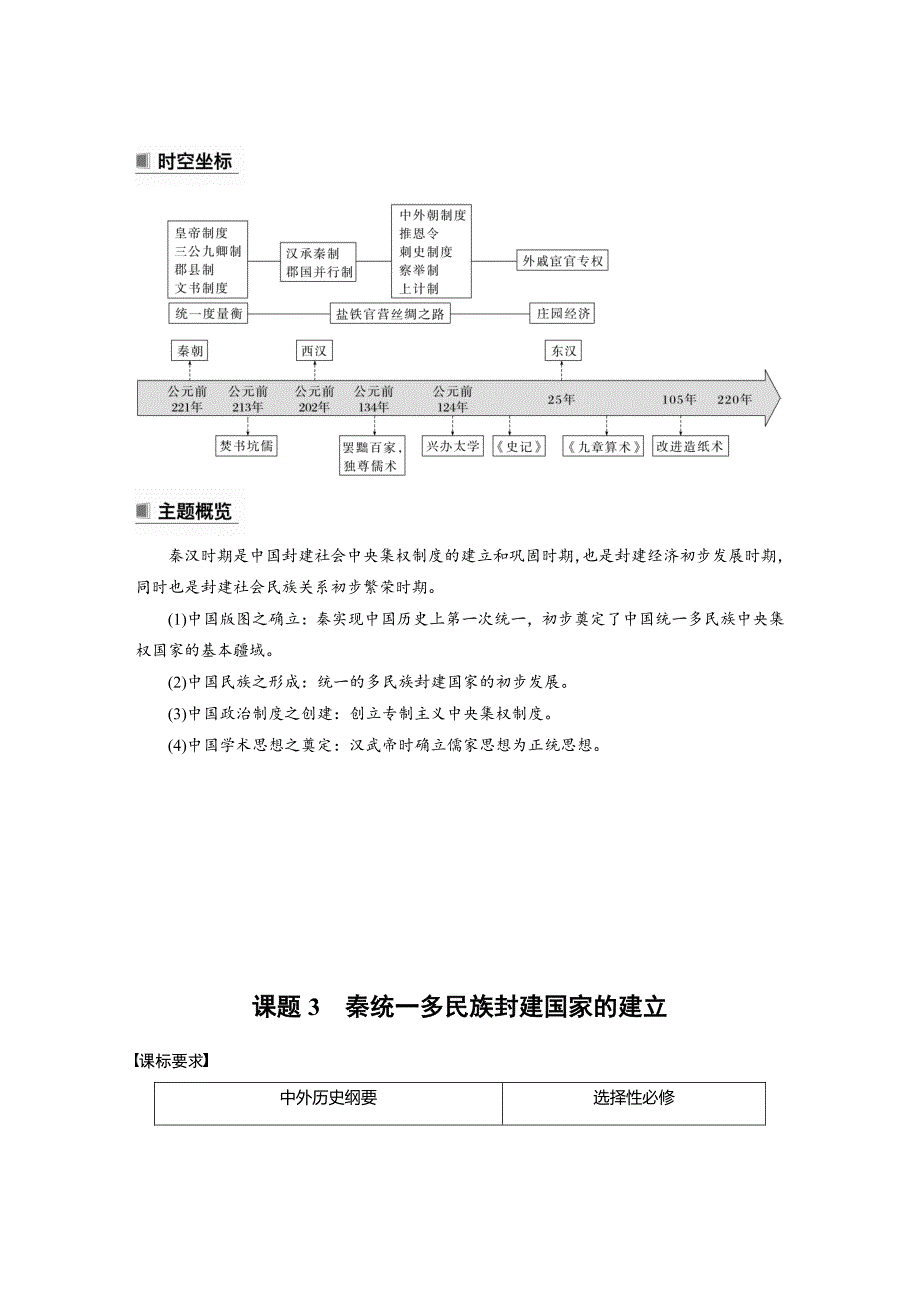 高考历史一轮复习(部编版新高考)第2讲课题3　秦统1多民族封建国家的建立_第1页