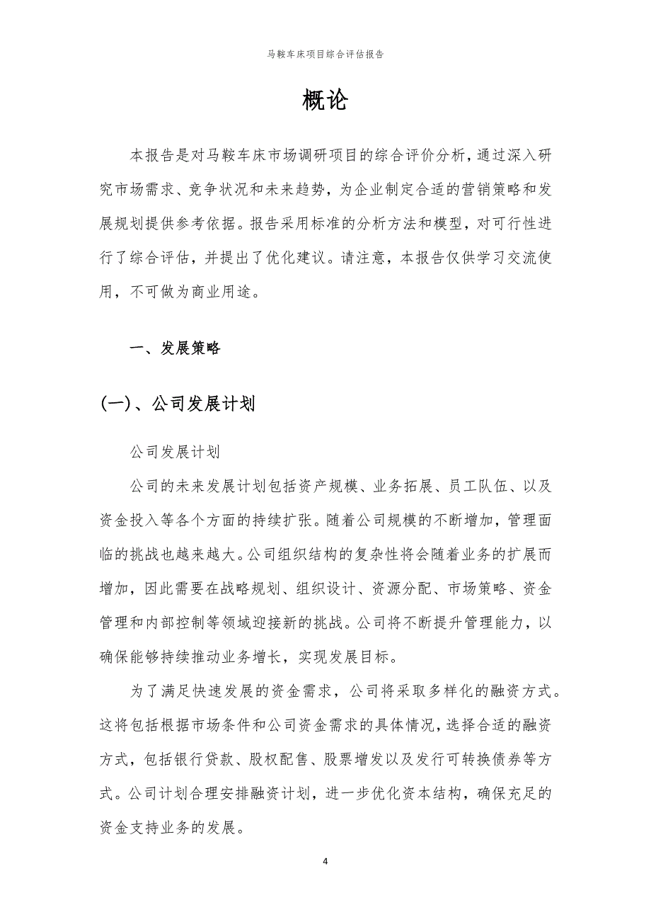 马鞍车床项目综合评估报告_第4页