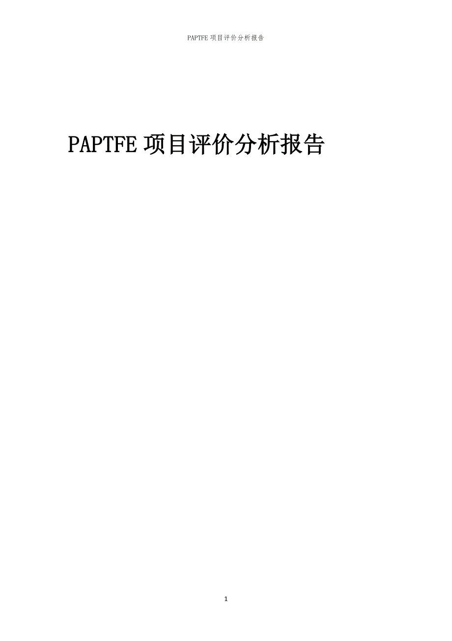 PAPTFE项目评价分析报告_第1页
