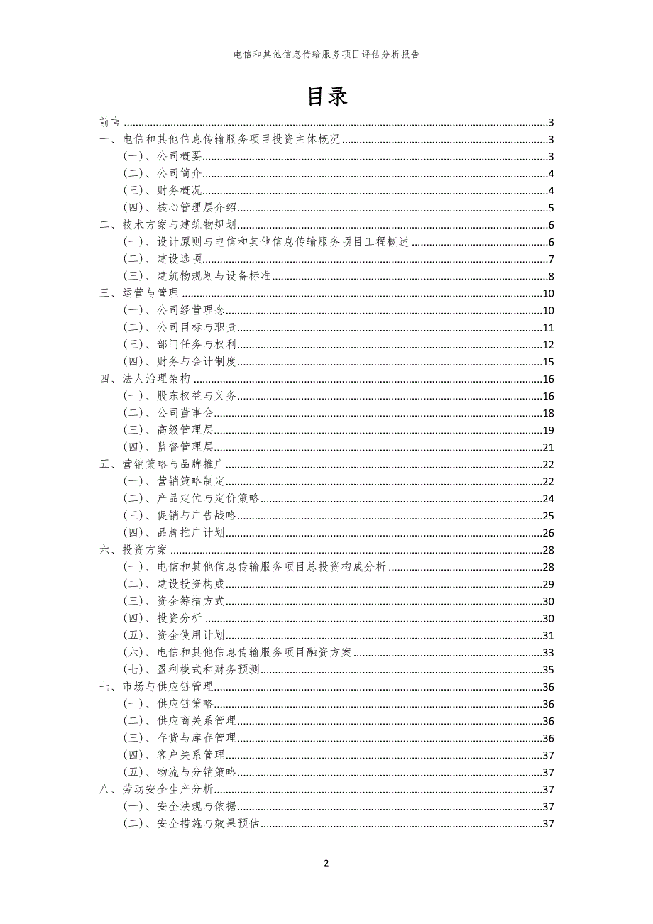电信和其他信息传输服务项目评估分析报告_第2页