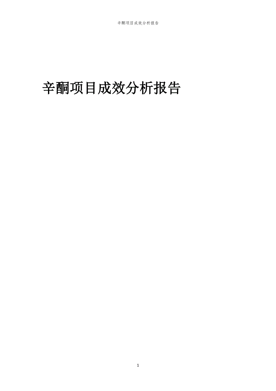 辛酮项目成效分析报告_第1页