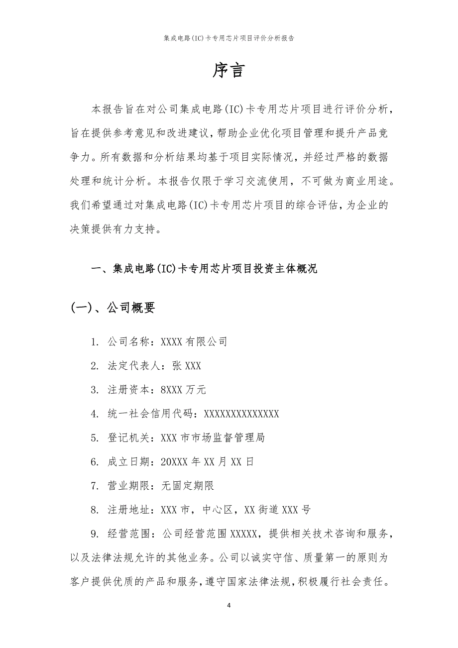 集成电路(IC)卡专用芯片项目评价分析报告_第4页