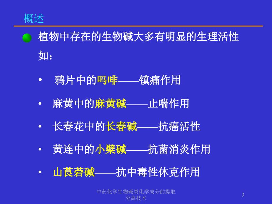 中药化学生物碱类化学成分的提取分离技术培训课件_第3页