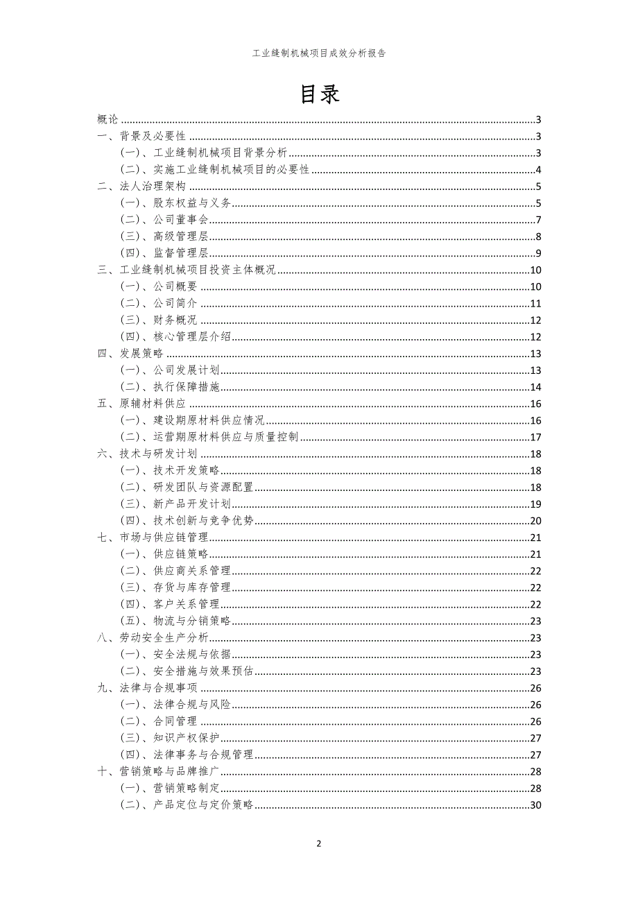 工业缝制机械项目成效分析报告_第2页
