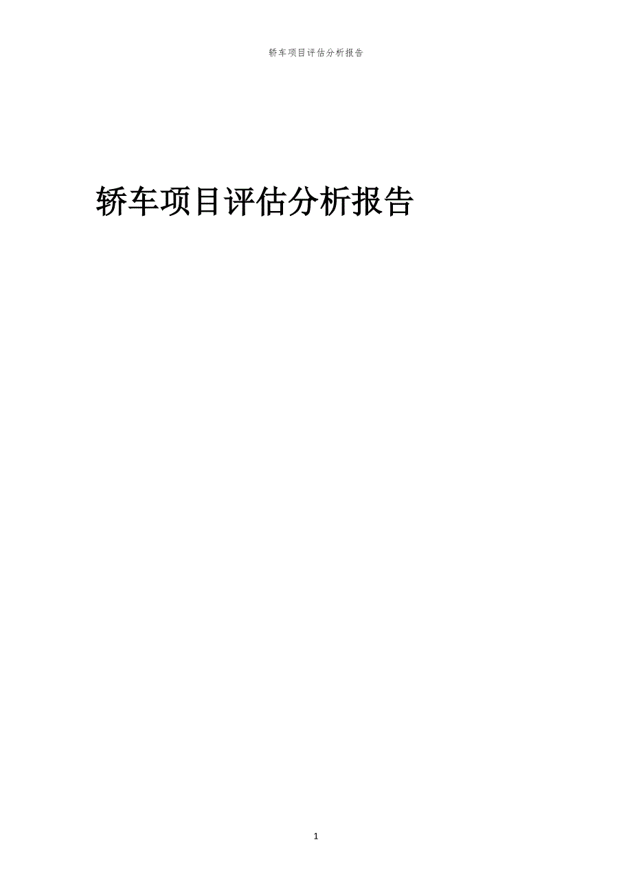 轿车项目评估分析报告_第1页