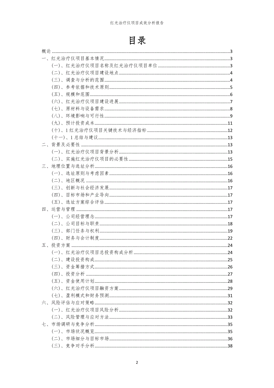 红光治疗仪项目成效分析报告_第2页
