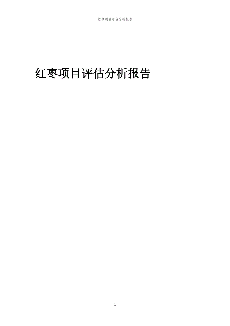 红枣项目评估分析报告_第1页