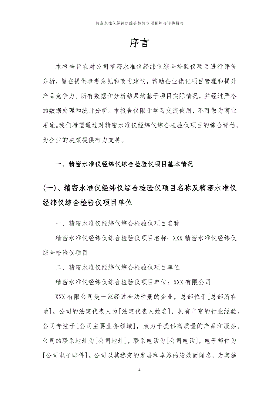 精密水准仪经纬仪综合检验仪项目综合评估报告_第4页