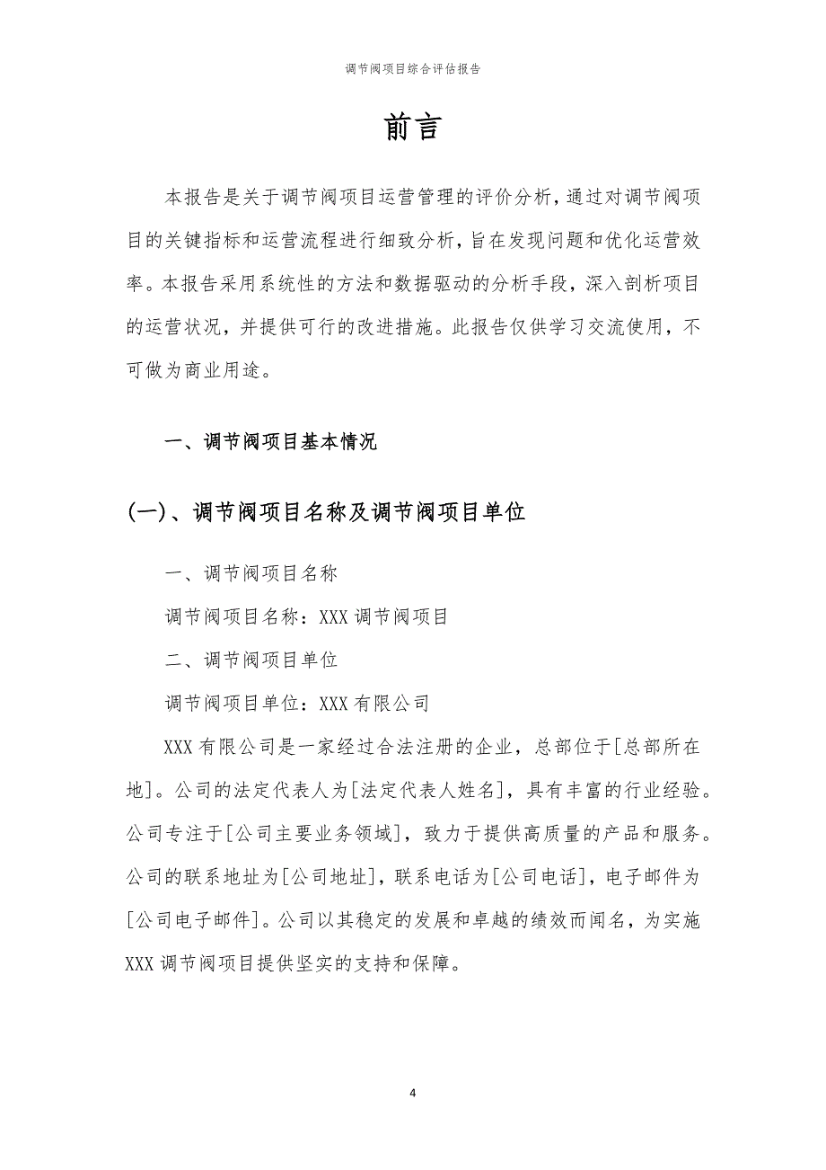 调节阀项目综合评估报告_第4页