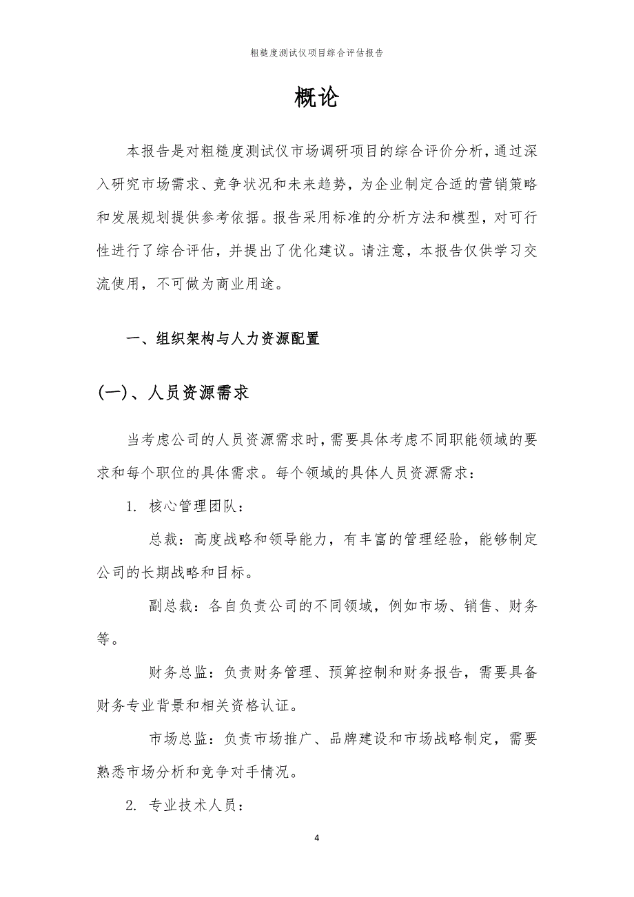 粗糙度测试仪项目综合评估报告_第4页