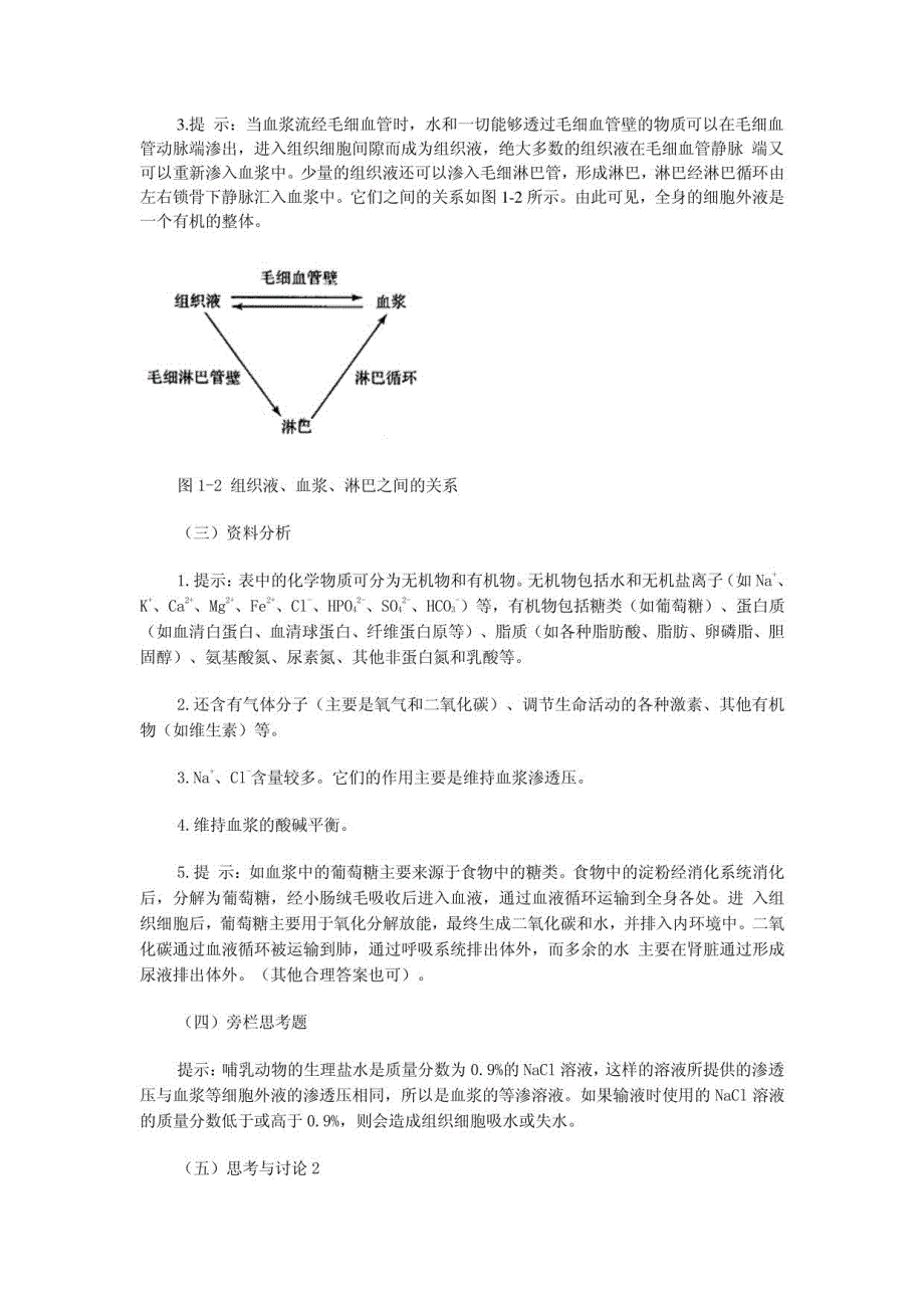 人教版高中生物必修3《稳态与环境》课后习题答案_第2页