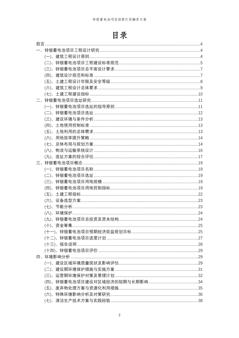 锌银蓄电池项目招商引资融资方案_第2页