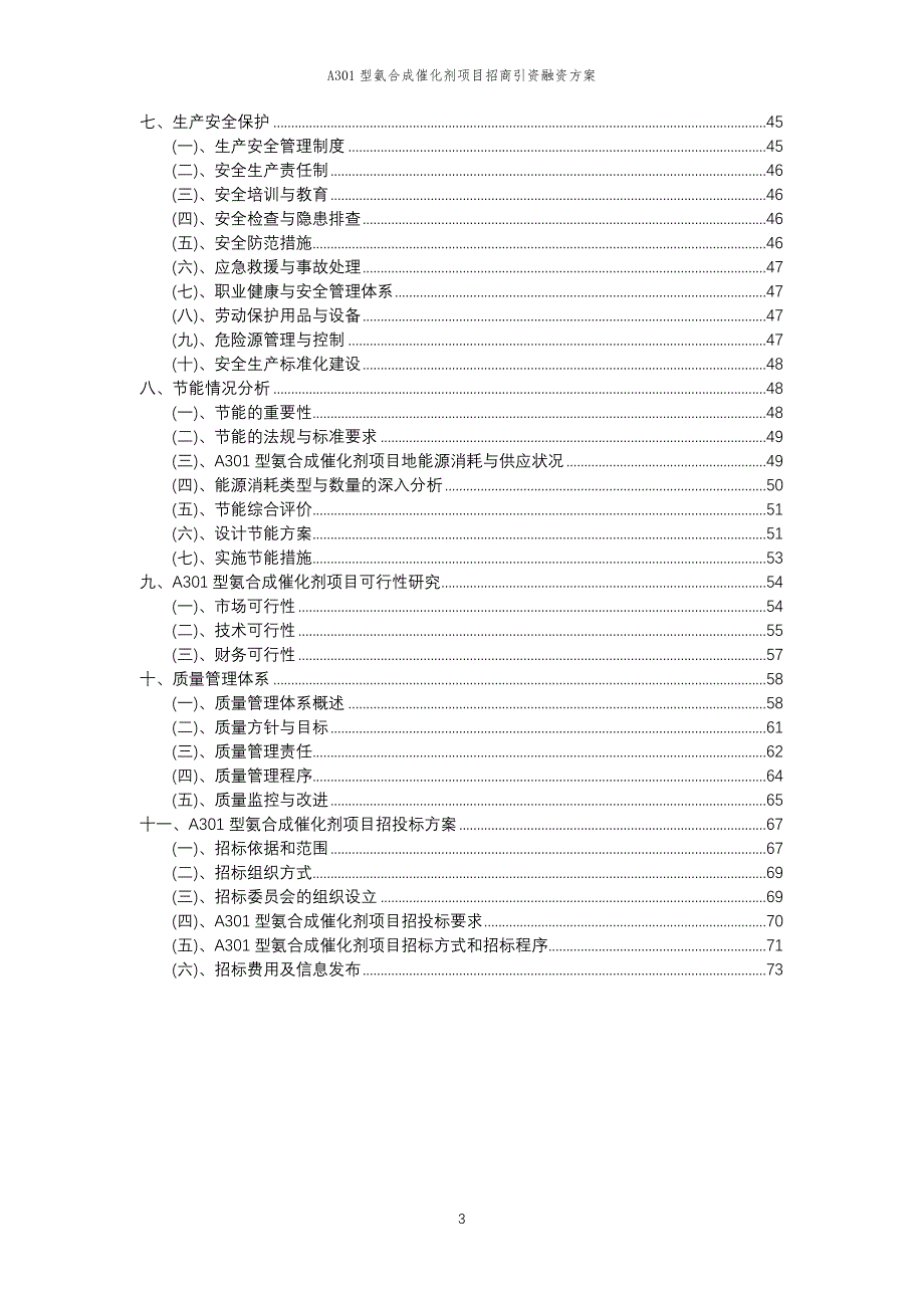 A301型氨合成催化剂项目招商引资融资方案_第3页