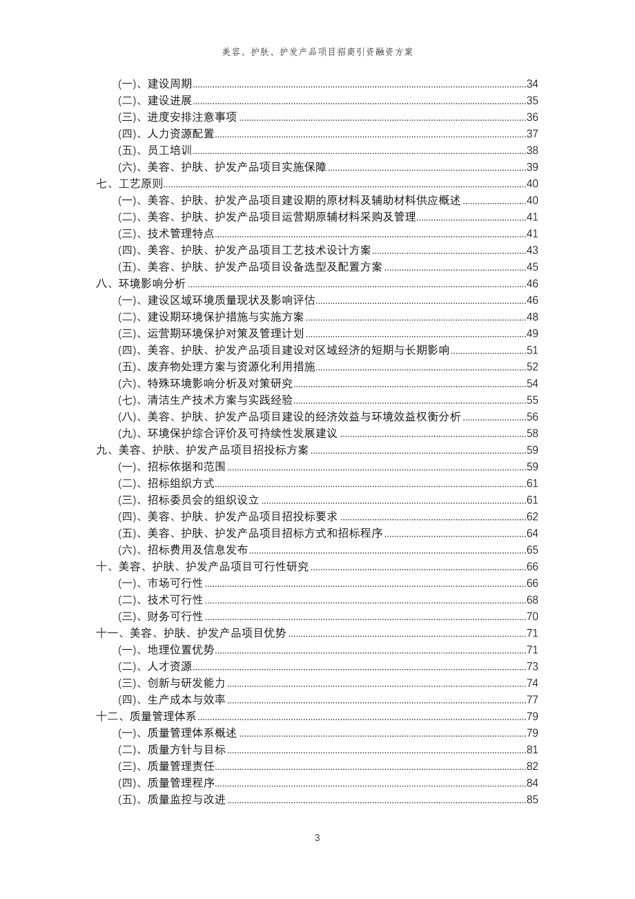 美容、护肤、护发产品项目招商引资融资方案_第3页