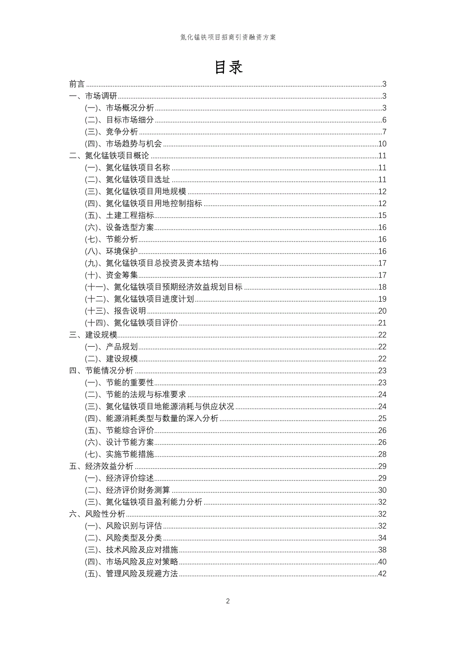 氮化锰铁项目招商引资融资方案_第2页