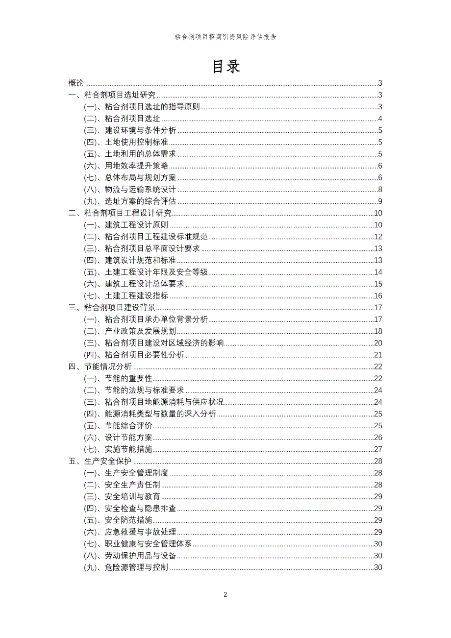 粘合剂项目招商引资风险评估报告_第2页