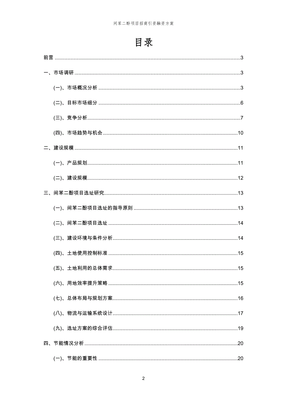 间苯二酚项目招商引资融资方案_第2页