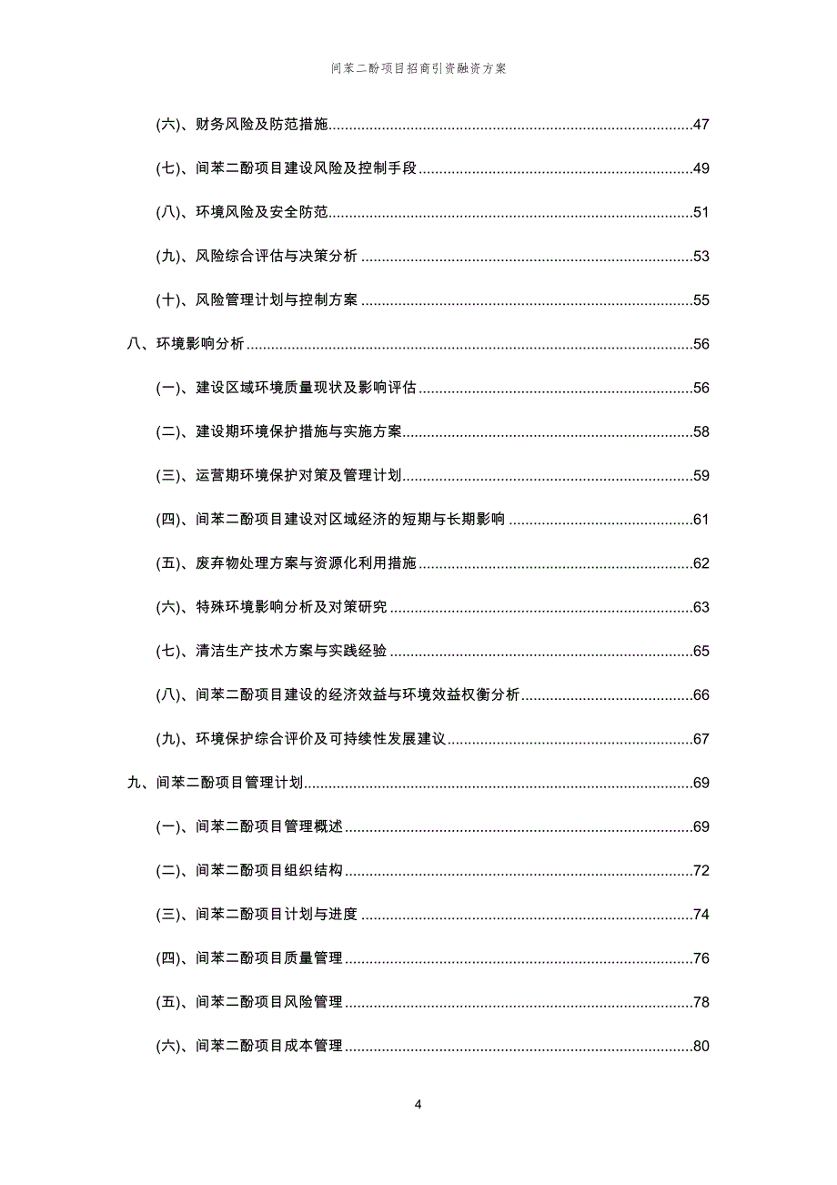 间苯二酚项目招商引资融资方案_第4页