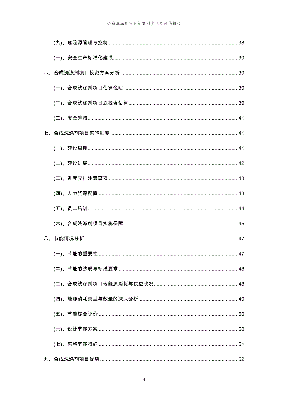 合成洗涤剂项目招商引资风险评估报告_第4页