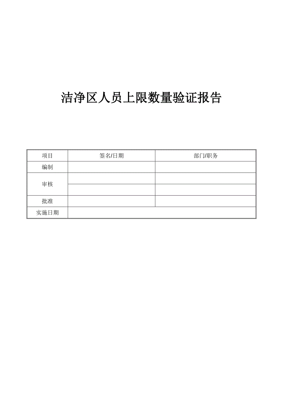 洁净区人员数量验证报告_第1页