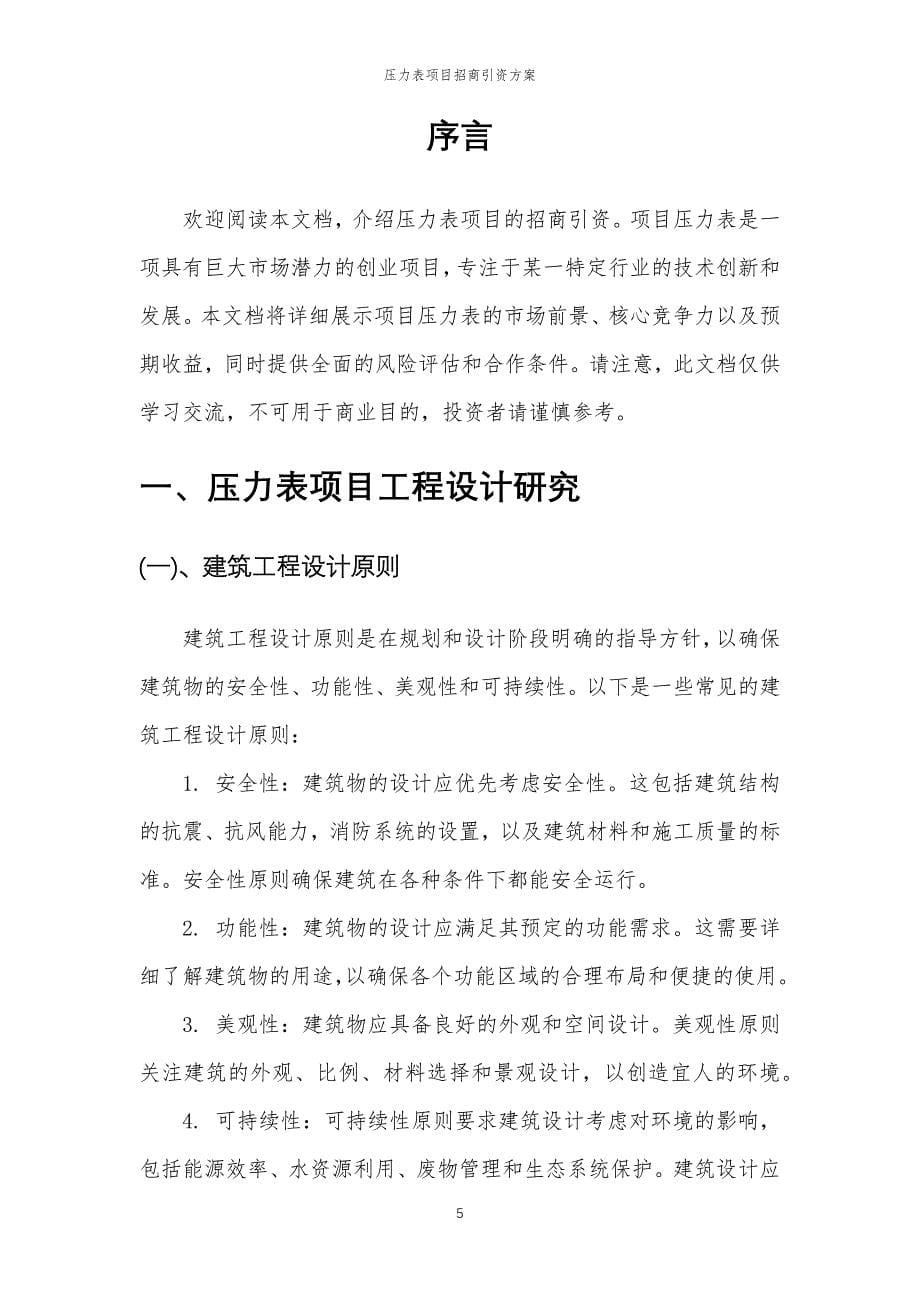 压力表项目招商引资方案_第5页