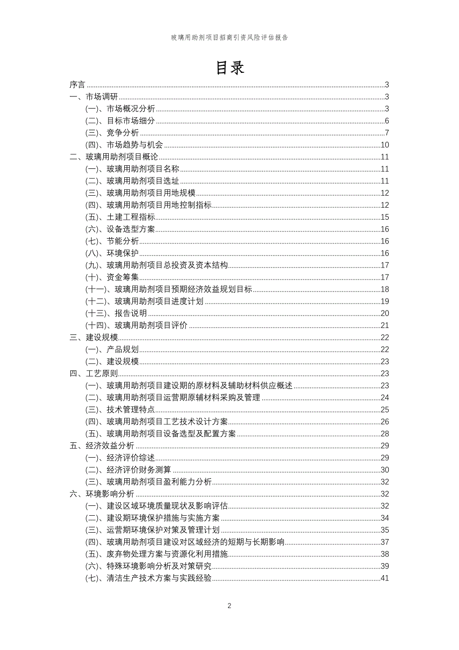 玻璃用助剂项目招商引资风险评估报告_第2页