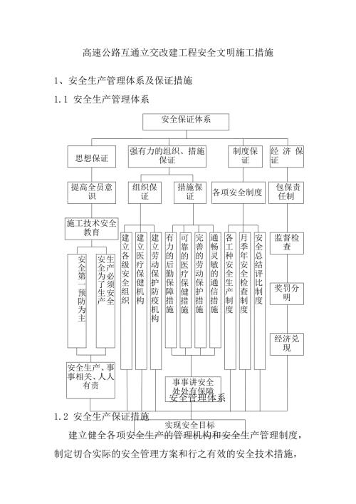 高速公路互通立交改建工程安全文明施工措施