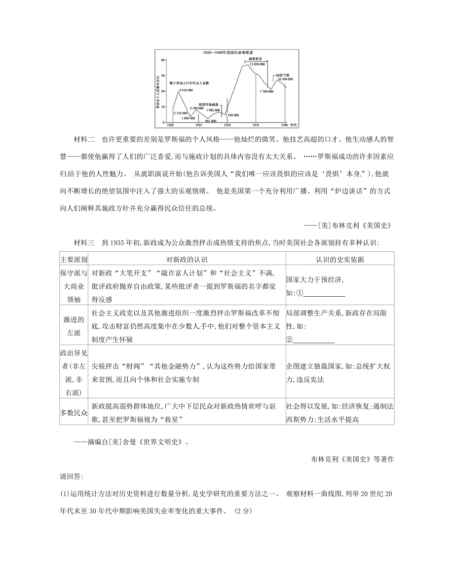 高考历史总复习 专题十六 罗斯福新政与当代资本主义试题-人教版高三全册历史试题_第3页